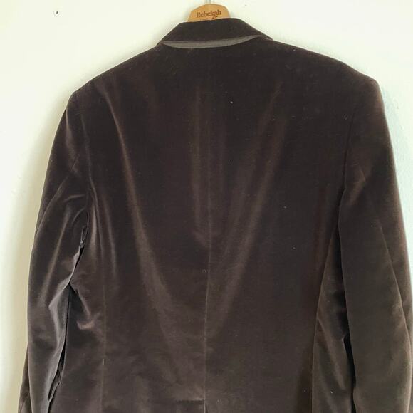 Banana Republic Brown Velvet Blazer Sport Coat SZ 40R Suit Jacket 2 Button EUC - Picture 13 of 14